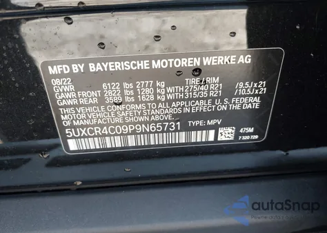 2023 BMW X5 Sdrive40I z USA, uszkodzony, nr VIN 5UXCR4C09P9N65731